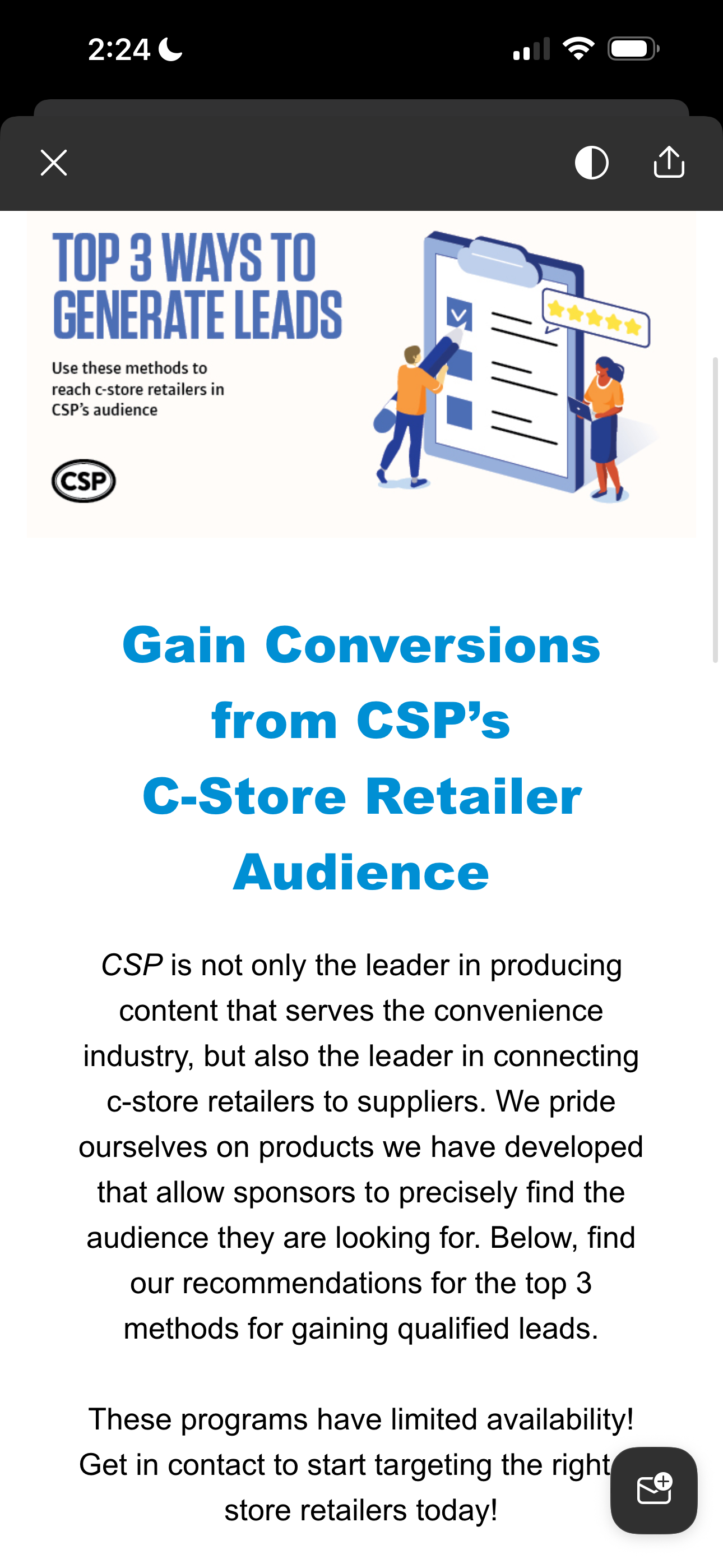 Email campaign example